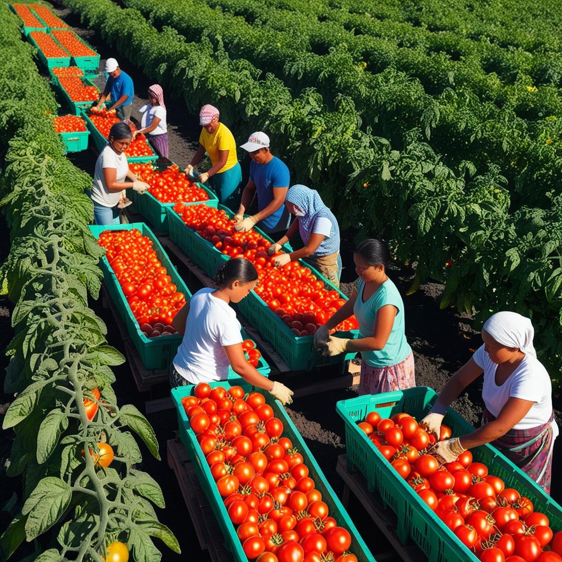Cosecha de tomates